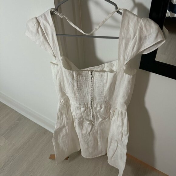 Reformation Oaklyn linen white a-line mini dress size 2 NWT - Picture 6 of 6